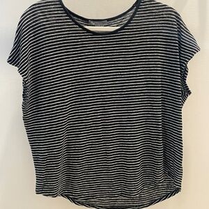 Vince short sleeved black and white stripe cotton shirt, size small